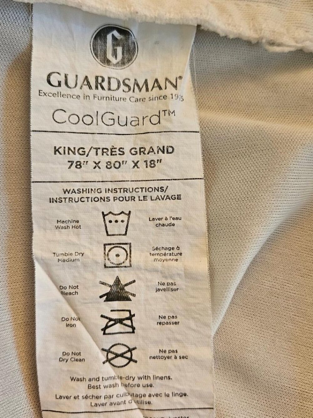 Mattress Cover, waterproof, in excellent condition. Sized King.